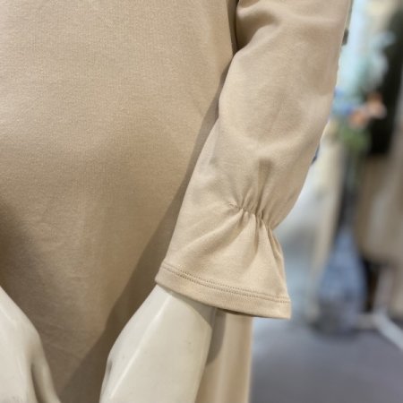 맘스킨 코튼 퍼프소매 루즈핏 롱드레스