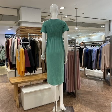 모달 스마킹 하프슬리브 롱드레스