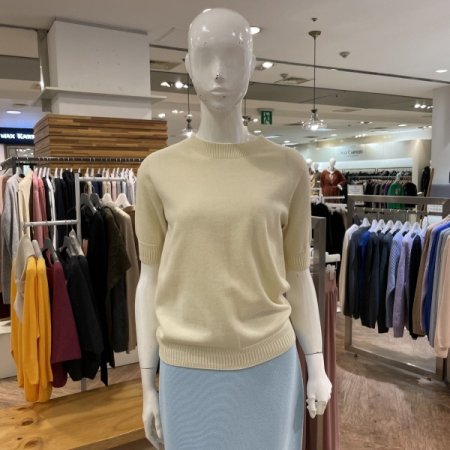 오가닉 코튼실크 5부 크루넥 풀오버