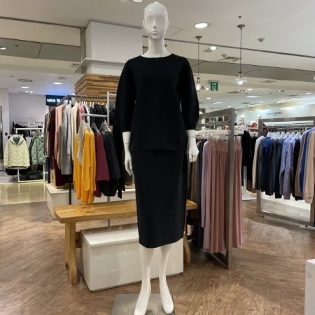 에어니트 7부 티셔츠 스커트 세트