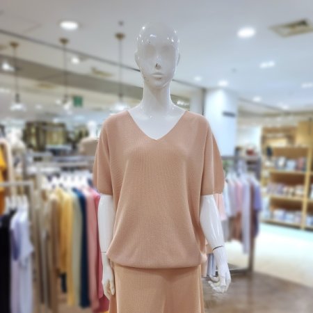 에어니트 V넥 반팔티셔츠