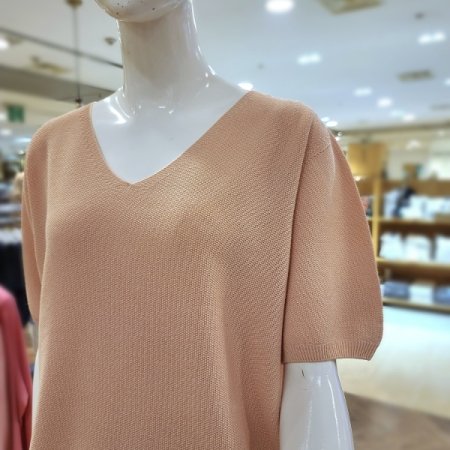 에어니트 V넥 반팔티셔츠