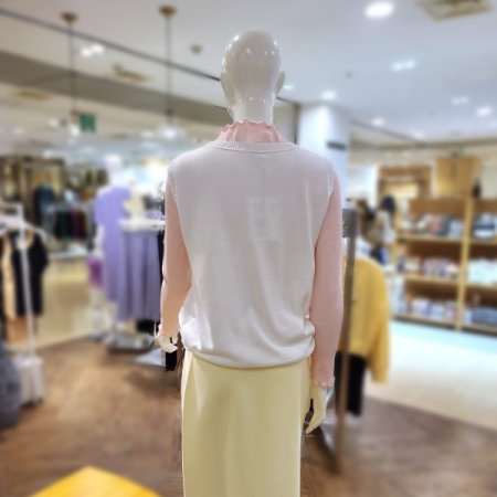 하트자수V넥니트베스트2color