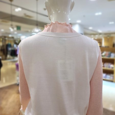 하트자수V넥니트베스트2color