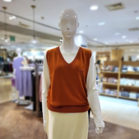 하트자수V넥니트베스트2color