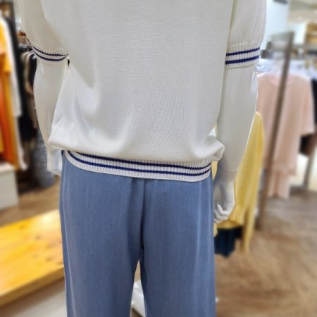 핀스트라이프니트티셔츠2color