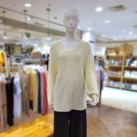 실크코튼브이넥롱니트티셔츠2color