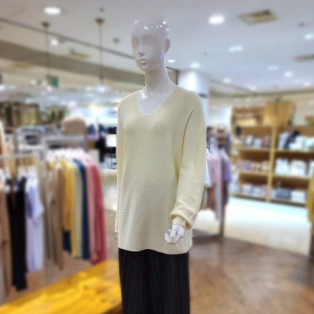 실크코튼브이넥롱니트티셔츠2color