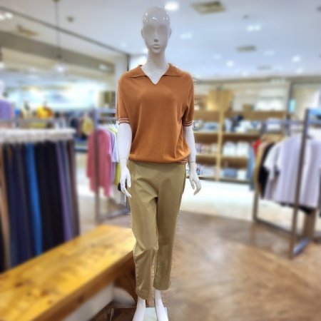 스트라이프니트탑스트레이트핏9부팬츠