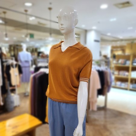 스트라이프니트탑스트레이트핏9부팬츠