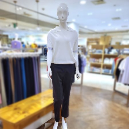 스트라이프니트탑스트레이트핏9부팬츠