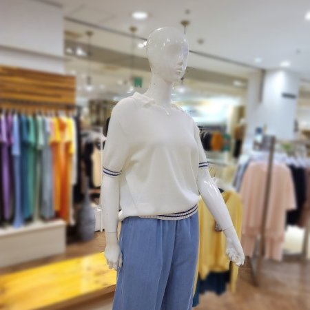 스트라이프니트탑스트레이트핏9부팬츠