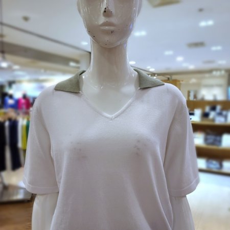 비스코스카라배색니트티셔츠