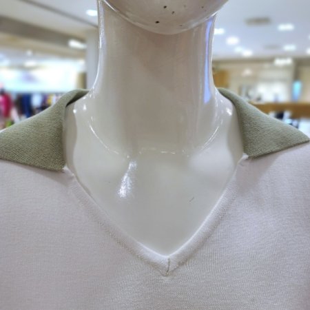 비스코스카라배색니트티셔츠