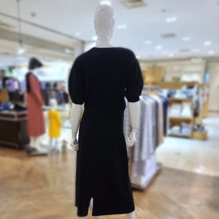 울혼방퍼프소매원피스2color