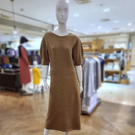 울혼방퍼프소매원피스2color