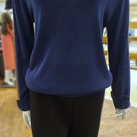 린넨소매슬릿니트티셔츠