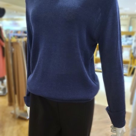 린넨소매슬릿니트티셔츠