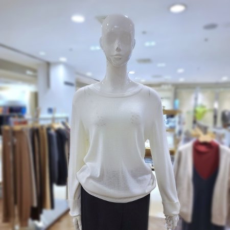 린넨소매슬릿니트티셔츠