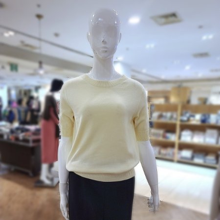 실크5부크루넥니트티셔츠