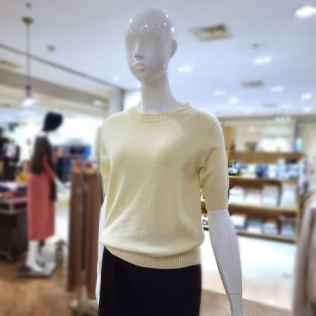 실크5부크루넥니트티셔츠