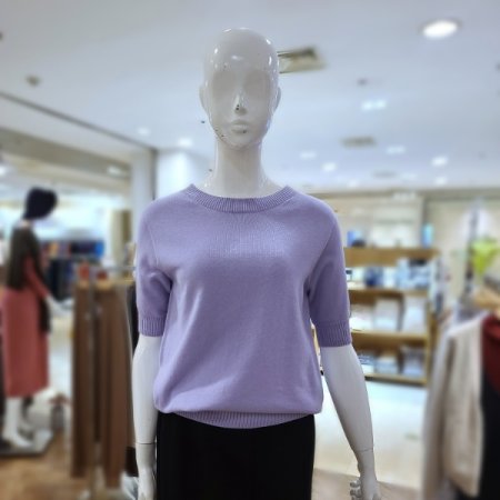 실크5부크루넥니트티셔츠