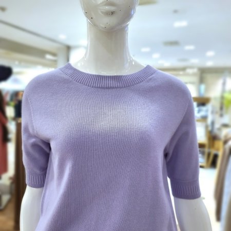 실크5부크루넥니트티셔츠