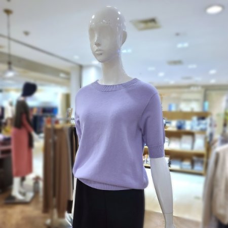 실크5부크루넥니트티셔츠