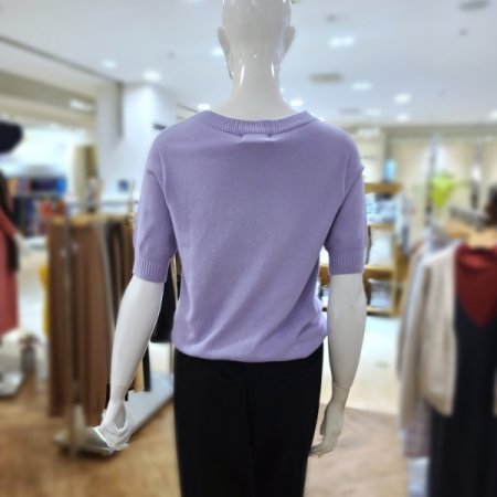 실크5부크루넥니트티셔츠