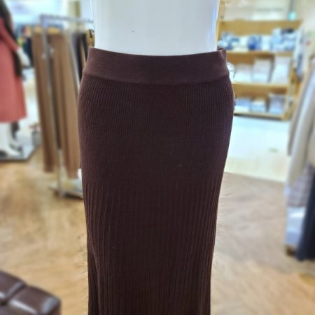 캐시혼용케이블조직A라인롱스커트