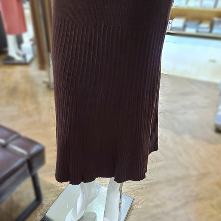 캐시혼용케이블조직A라인롱스커트