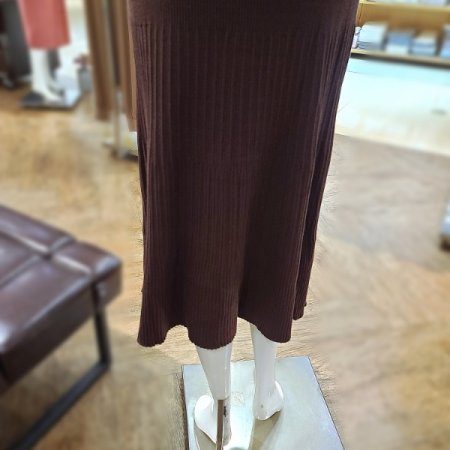 캐시혼용케이블조직A라인롱스커트