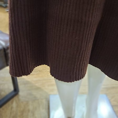 캐시혼용케이블조직A라인롱스커트