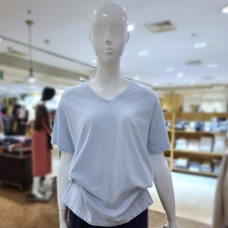 수피마코튼브이넥반팔티셔츠