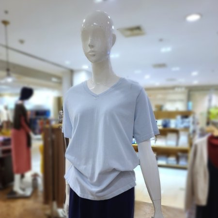 수피마코튼브이넥반팔티셔츠