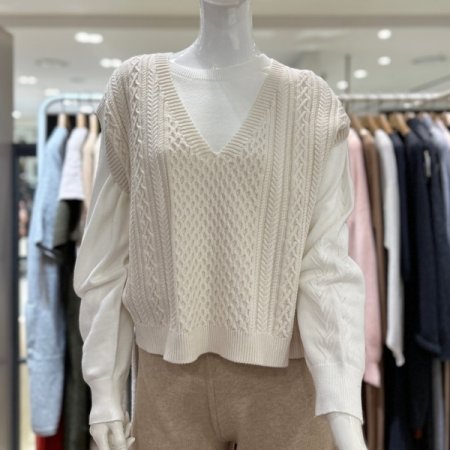 에코 코튼 크롭 베스트