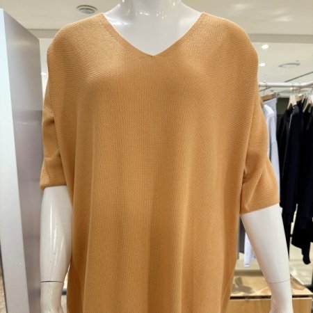 니트 브이넥 롱 원피스