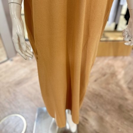 니트 브이넥 롱 원피스