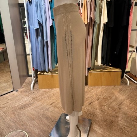 셋업 코튼 H라인 케이블 스커트