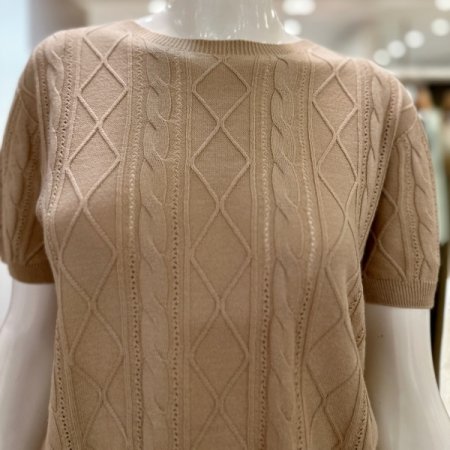 셋업 소프트 코튼 케이블 반팔탑