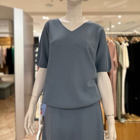 에어 V넥 반팔니트