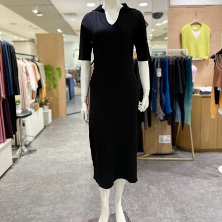 에어 니트 카라 립변형 드레스