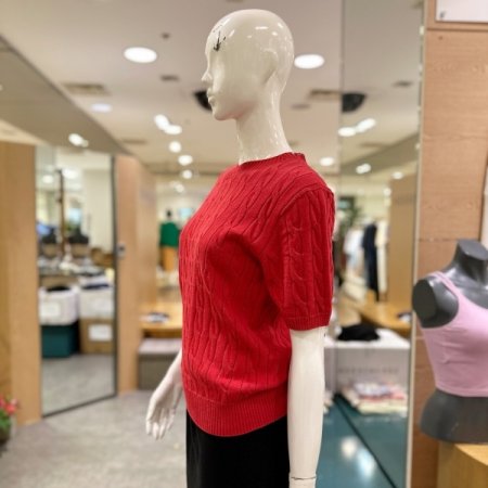 하프 슬리브 케이블 반팔탑