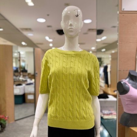 하프 슬리브 케이블 반팔탑