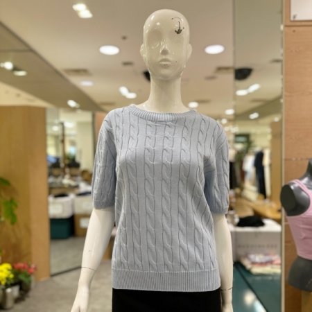 하프 슬리브 케이블 반팔탑