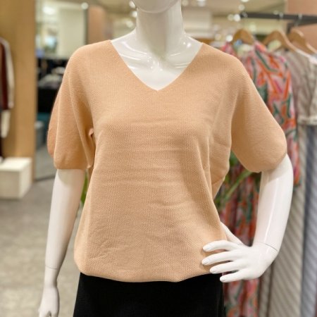 에어니트 V넥 반팔티셔츠