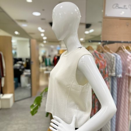 에어니트 립조직 민소매탑