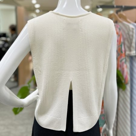 에어니트 립조직 민소매탑