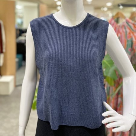 에어니트 립조직 민소매탑