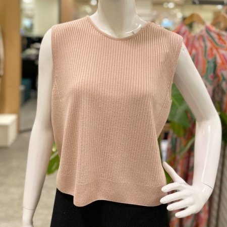 에어니트 립조직 민소매탑